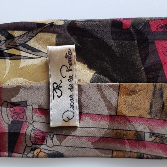 OSCAR DE LA RENTA VINTAGE TIES. Hand Made 100% Silk - Picture 6 of 9